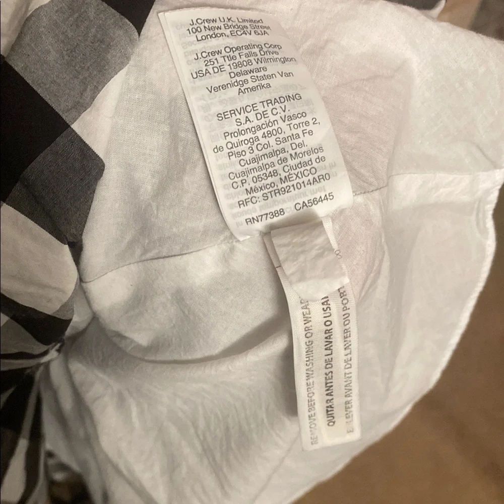 J. Crew Black and White Checkered Dress Size 2 (Without the wrap)
